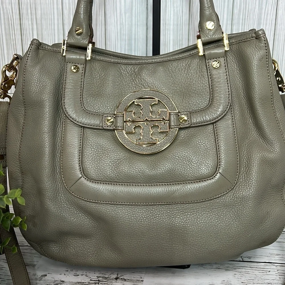 Tory Burch Amanda Gray Crossbody  Shoulder Bag